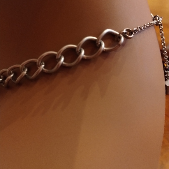 **Preowned Silver-Colored Necklace with Aqua & Blue Drop Pendants ๐ง๐ฟ** - Picture 11 of 11